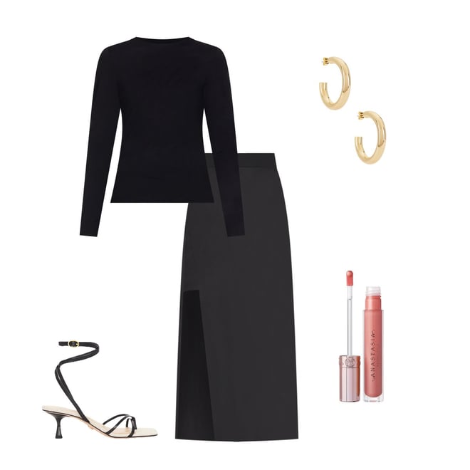 ◆GRAILZ◆ LAYERED PUFF SKIRT BLACK GR24FWFB07BK Black Midi Skirt Layered Ruffles | Ally Fashion