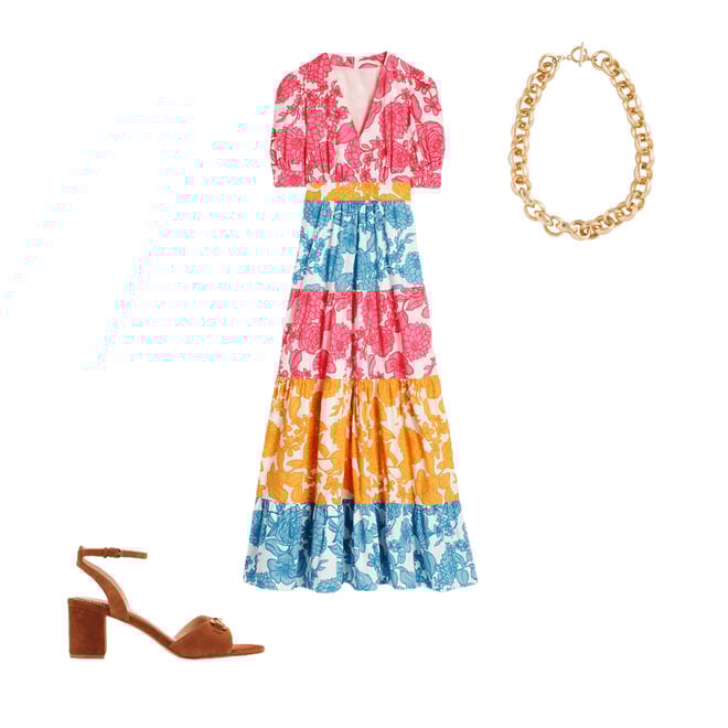3rd bundle featuring 2 items which compliment Bella Puff Sleeve Maxi Dress-Multi, Blossom Cascade