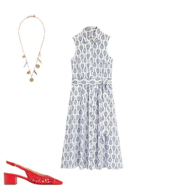 5th bundle featuring 2 items which compliment Amy Sleeveless Shirt Dress-Ivory, Tennis