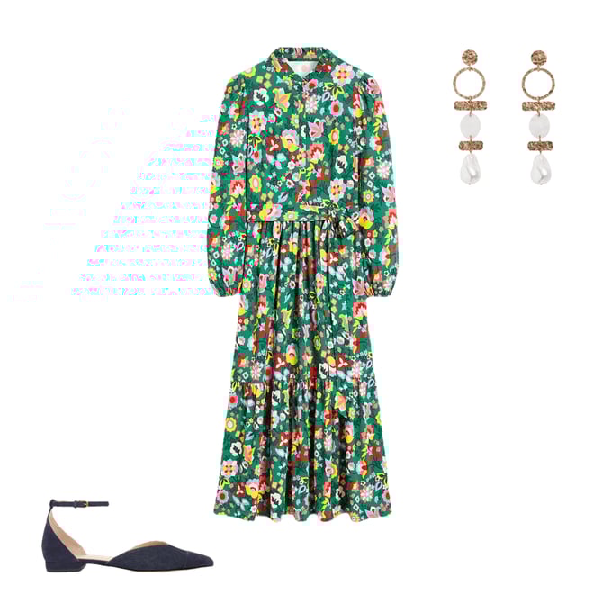 1st bundle featuring 2 items which compliment Willow Tiered Jersey Dress-Forest Grass, Flourishing Vine