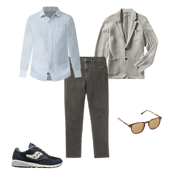 Inlet Knit Blazer (Tall) - Heather Grey | Faherty Brand