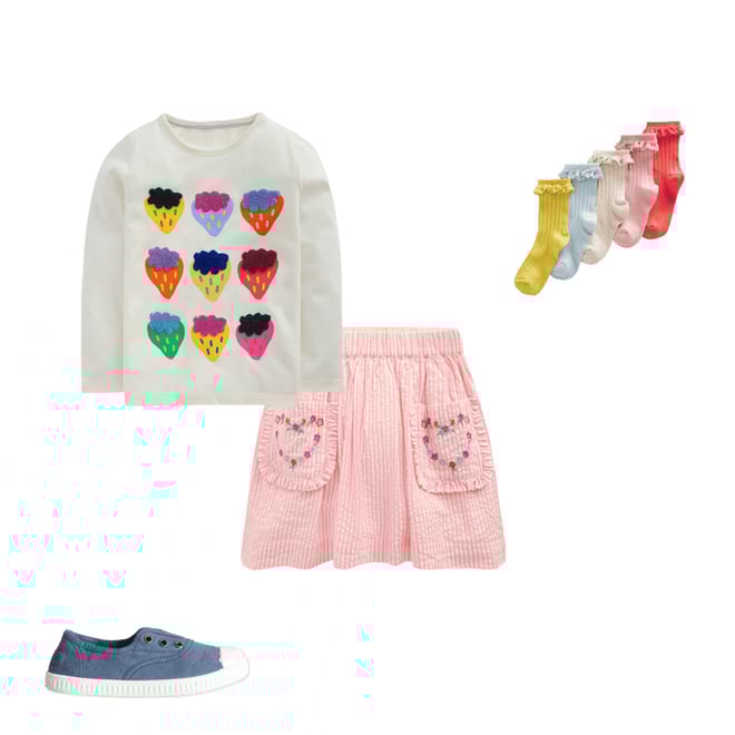 2nd bundle featuring 3 items which compliment Applique Pocket Skirt-Cosmos Pink Daisy Chain