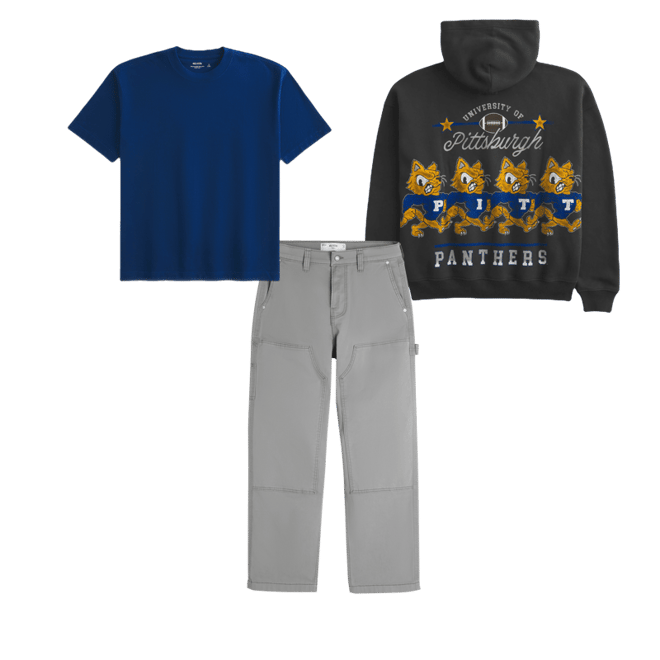 Boxy University of Pittsburgh Panthers Graphic Hoodie