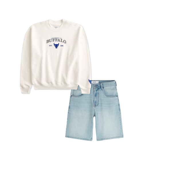 Boxy University at Buffalo Bulls Graphic Crew Sweatshirt