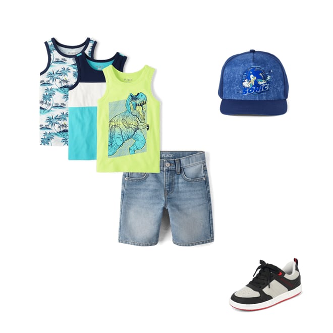 1st bundle featuring 3 items which compliment Boys Dino Tank Top 3-Pack