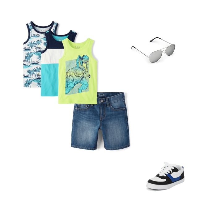 2nd bundle featuring 3 items which compliment Boys Dino Tank Top 3-Pack
