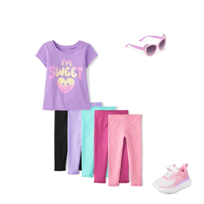3rd bundle featuring 3 items which compliment Toddler Girls Ruffle Leggings 5-Pack