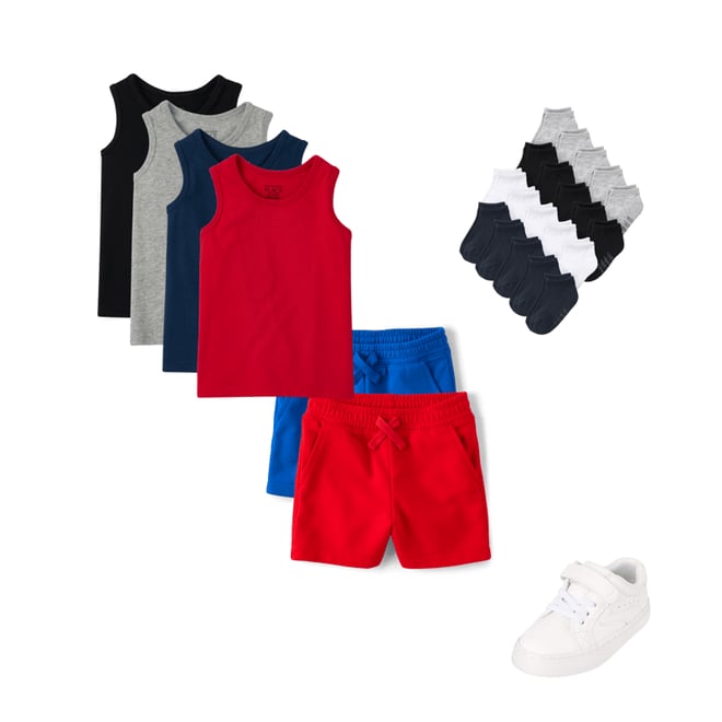 1st bundle featuring 3 items which compliment Toddler Boys Tank Top 4-Pack