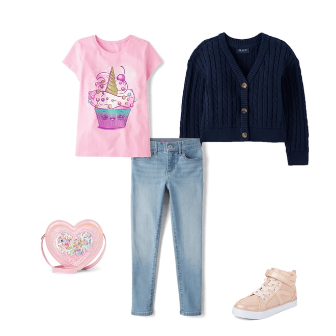 1st bundle featuring 4 items which compliment Girls Cable Knit Cardigan