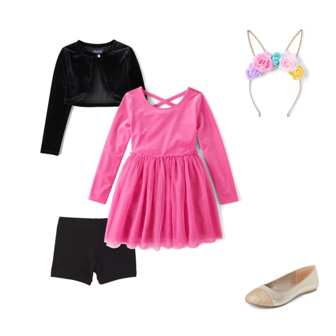 2nd bundle featuring 4 items which compliment Girls Cross Back Glitter Velour Tutu Dress