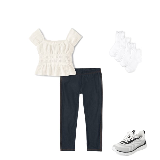 5th bundle featuring 3 items which compliment Girls Regular Faux Denim Leggings