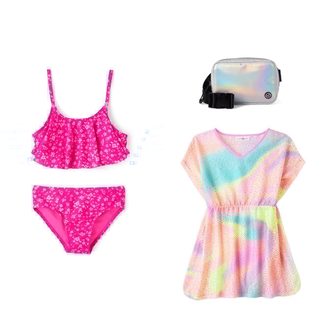 Teen Girls Tie-Dye Bikini Set - Sleeveless Cutout Swimsuits For Girls Size 9-16 Years