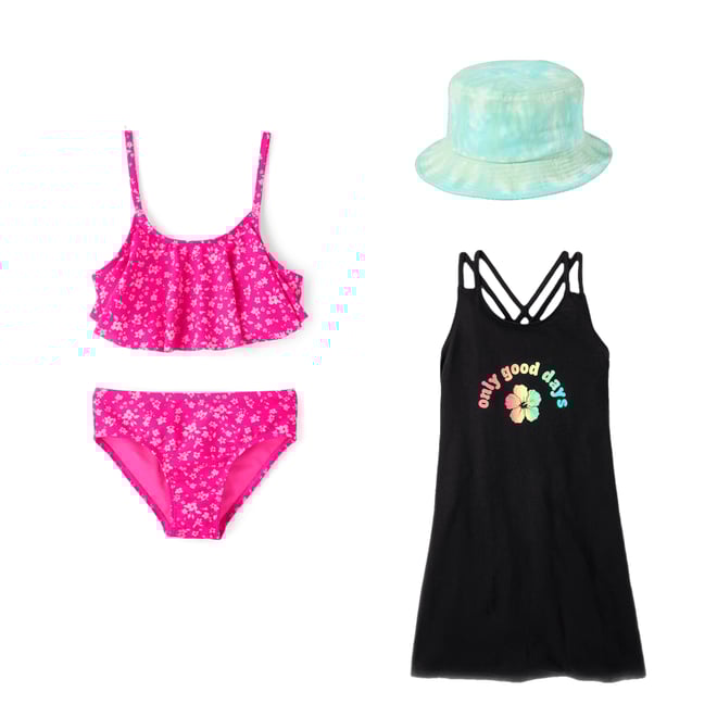 1st bundle featuring 2 items which compliment Tween Girls Floral Ruffle Bikini Swimsuit