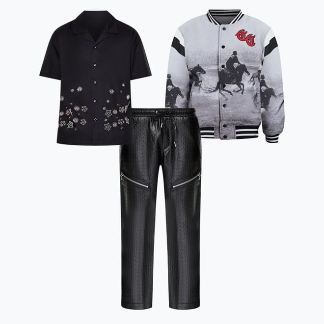 Faux Leather Slim-Fit Cargo Pants