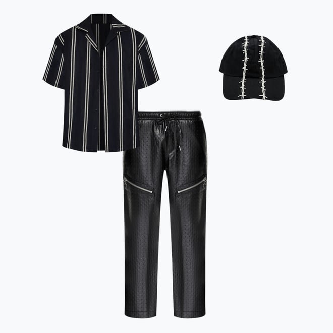 Faux Leather Slim-Fit Cargo Pants