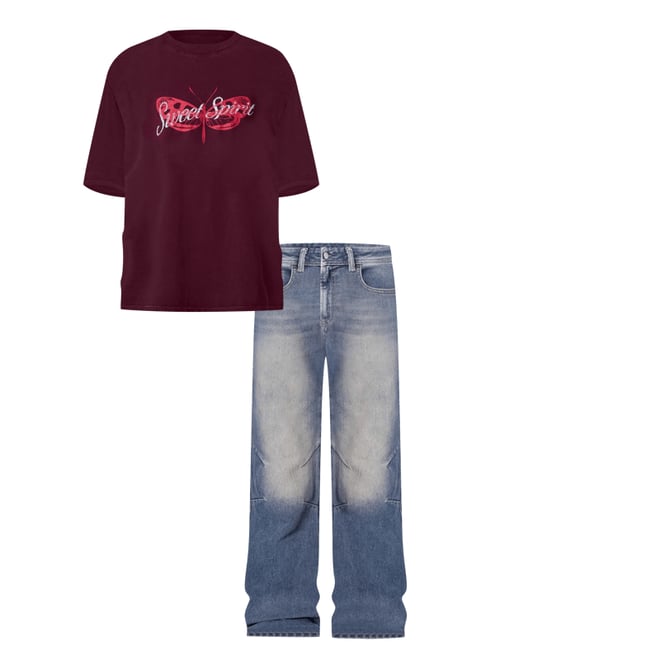 V628 Baggy Zipper Denim - Blue | mnml | shop now