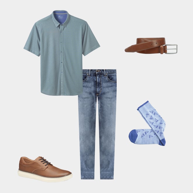 1st bundle featuring 4 items which compliment XC Flex® Short-Sleeve Print Knit Shirt