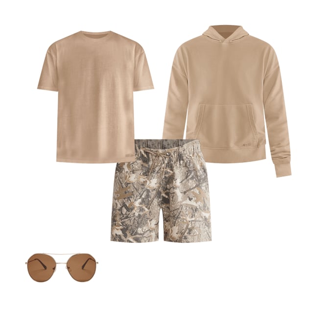 Woodland Camo Fleece Shorts 5.5"