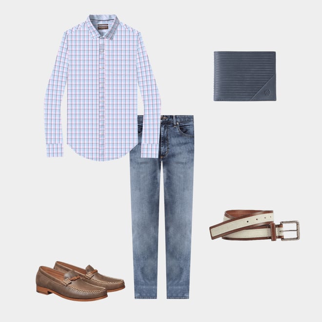 1st bundle featuring 4 items which compliment Baldwin Leather Bit Loafer