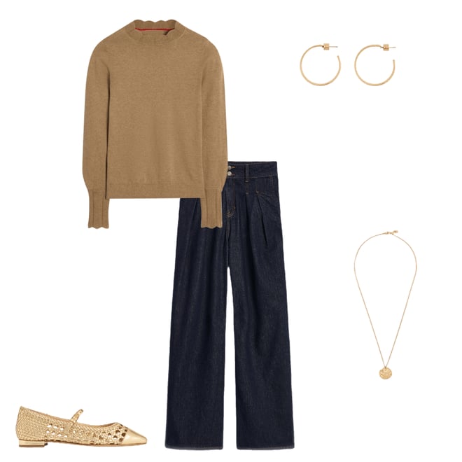 1st bundle featuring 4 items which compliment Imi Scallop Trim Jumper, Fall Leaf