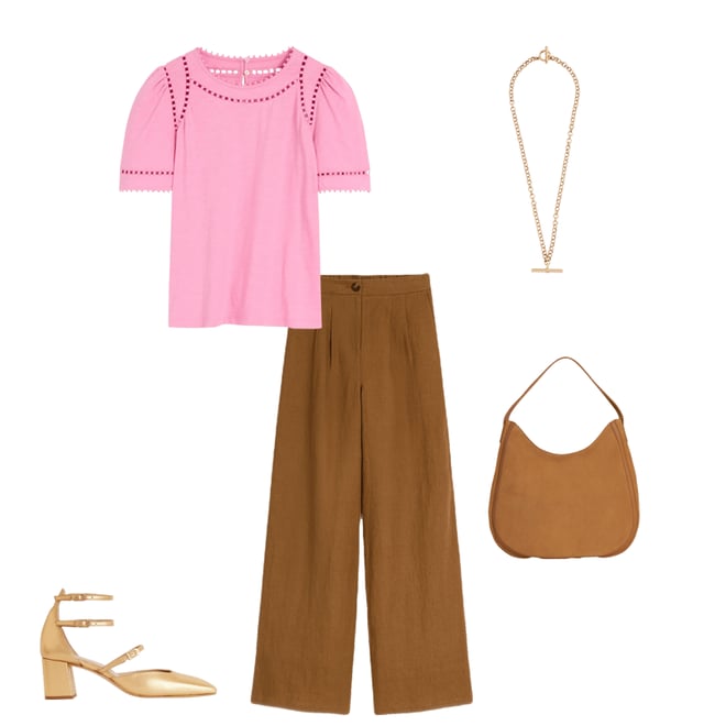 1st bundle featuring 4 items which compliment Mila Trim Detail Top-Meadowsweet Pink
