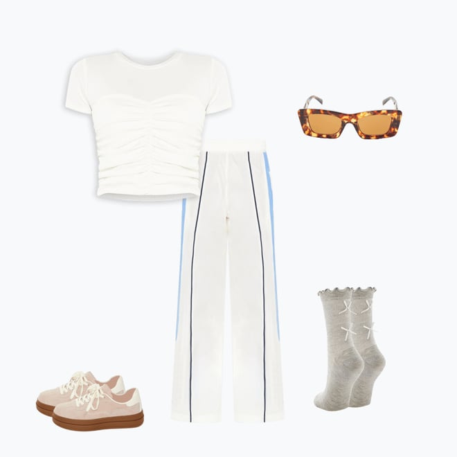 Striped High-Rise Wide-Leg Pants