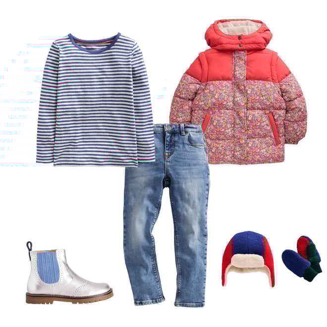 1st bundle featuring 4 items which compliment Long Sleeve Pointelle Top-Starboard Blue/Soft Ivory
