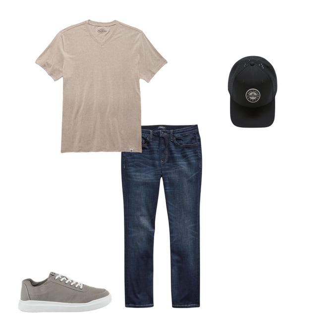 1st bundle featuring 3 items which compliment  Essential Stretch Comfort V-Neck Tee Shirt - Oatmeal Heather