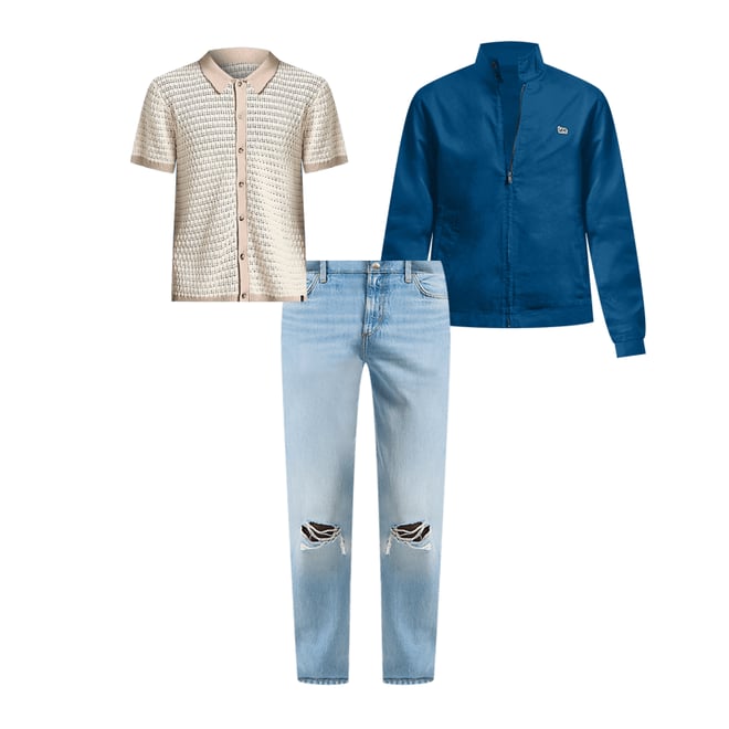 Short Sleeve Button Up Sweater Polo | Mężczyźni | Lee®