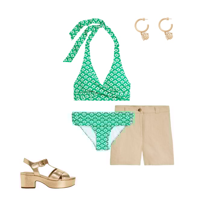 4th bundle featuring 4 items which compliment Classic Fold Bikini Bottoms-Green Cloud Terrace