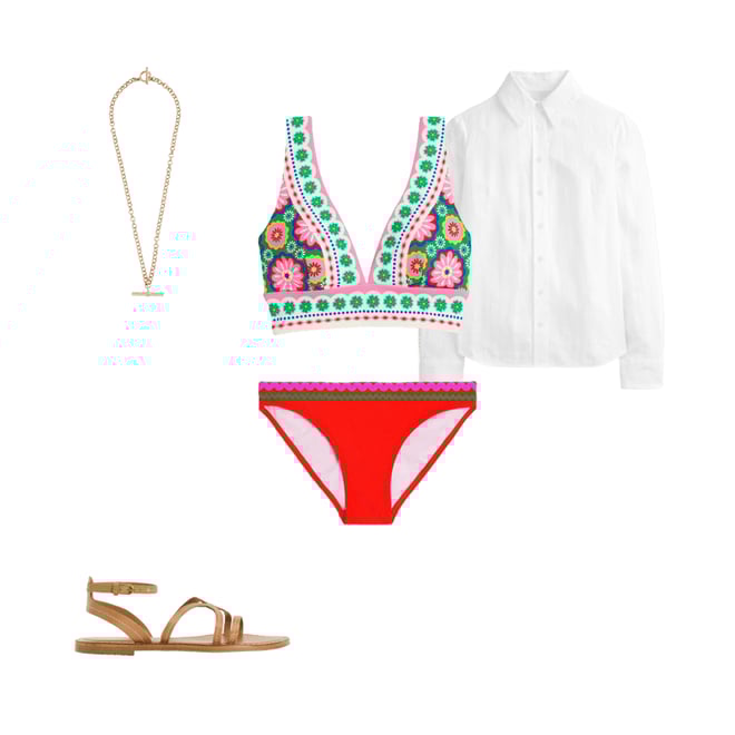 3rd bundle featuring 4 items which compliment Porto Bikini Top-Multi, Flower Tile