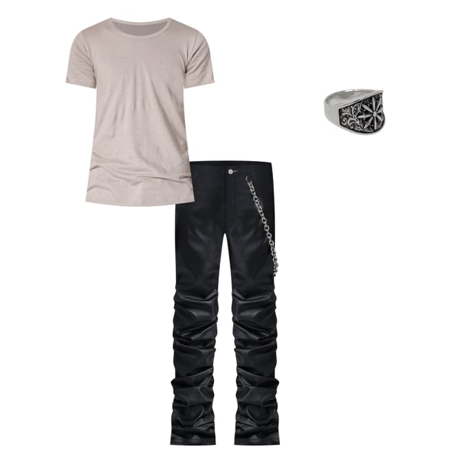 Stacked Leather Pants - Black | mnml | shop now