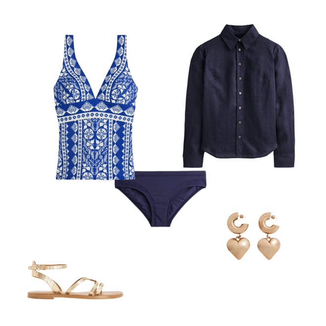 5th bundle featuring 4 items which compliment Santorini Bikini Bottoms-French Navy