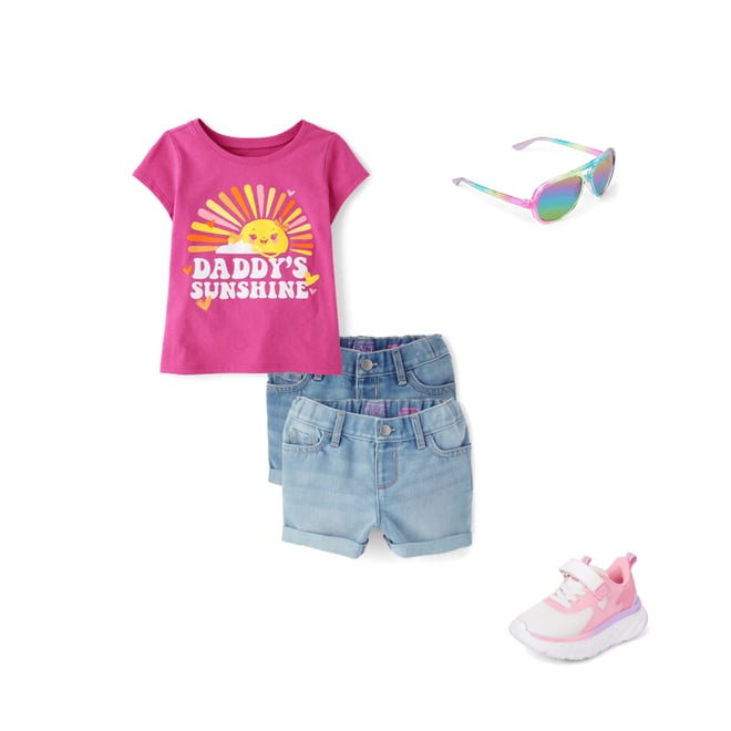 2nd bundle featuring 3 items which compliment Baby And Toddler Girls Daddy's Sunshine Graphic Tee