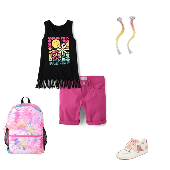 2nd bundle featuring 4 items which compliment Girls Roll Cuff Twill Skimmer Shorts