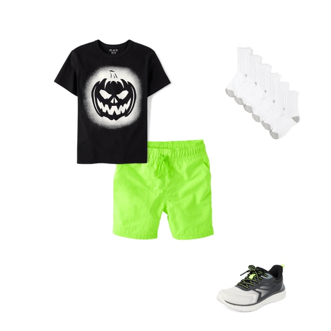 3rd bundle featuring 3 items which compliment Boys Glow Pumpkin Face Graphic Tee