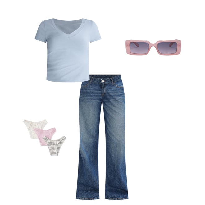 Low-Rise Baggy Wide Leg Jean