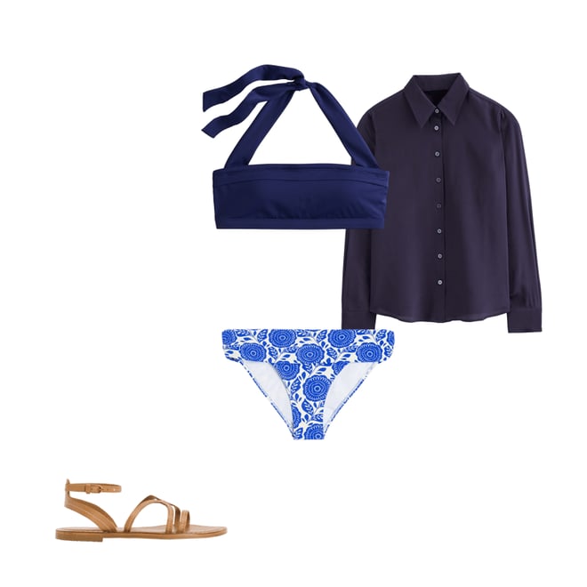 2nd bundle featuring 3 items which compliment Sienna Silk Shirt-Navy