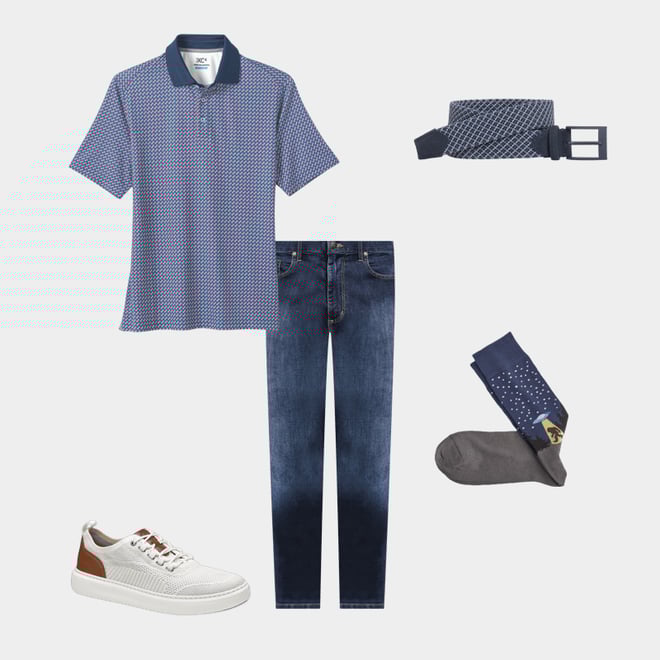 3rd bundle featuring 4 items which compliment XC4® Performance Solid-Collar Print Polos + Cool Degree™