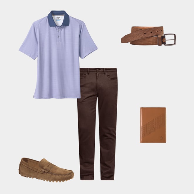 1st bundle featuring 4 items which compliment XC4® Performance Solid-Collar Print Polos + Cool Degree™