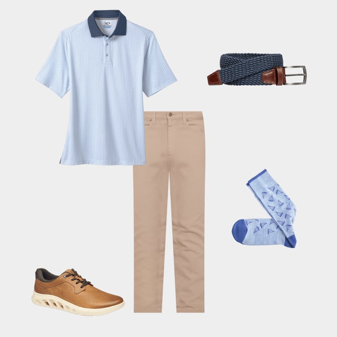 1st bundle featuring 4 items which compliment XC4® Performance Solid-Collar Print Polos + Cool Degree™