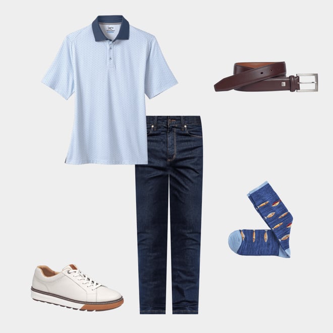 1st bundle featuring 4 items which compliment XC4® Performance Solid-Collar Print Polos + Cool Degree™