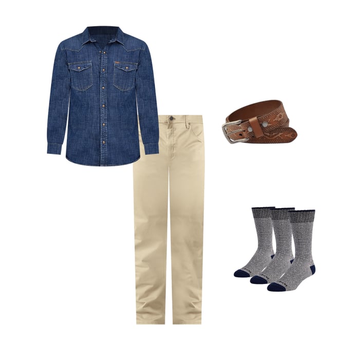 Men's Denim Western Snap Shirt in Dark Wash