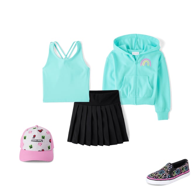 3rd bundle featuring 4 items which compliment Girls Quick Dry Pleated Skort