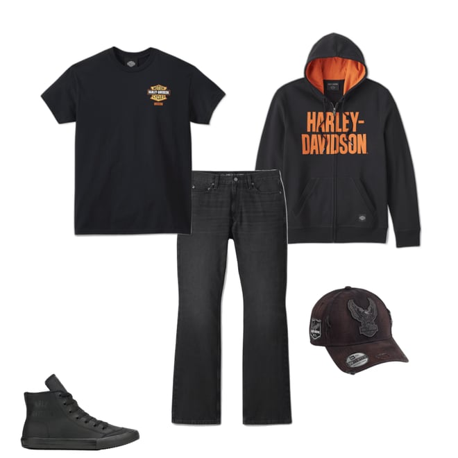 Men's Bar Font Zip-Up Hoodie | Harley-Davidson USA Men's Bar Font Zip-Up Hoodie | Harley-Davidson USA