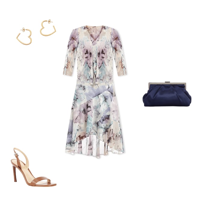 R & M Richards Plus Size Watercolor Floral Printed Chiffon V R & M Richards Plus Size Watercolor Floral Printed Chiffon V
