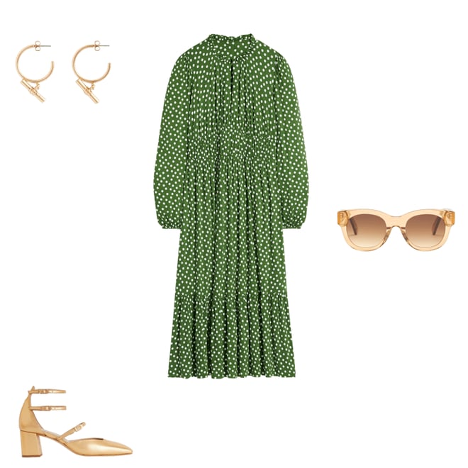 1st bundle featuring 3 items which compliment Rosamund Jersey Midi Tea Dress-Paradise Green, Abstract Dot