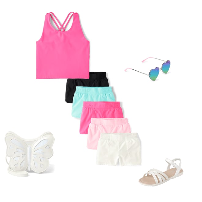 3rd bundle featuring 4 items which compliment Girls Quick Dry Cross Back Tank Top