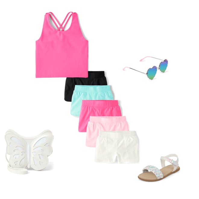 2nd bundle featuring 4 items which compliment Girls Quick Dry Cross Back Tank Top