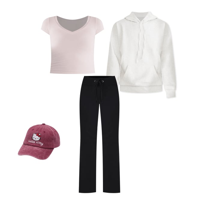 Solid Fit & Flare Sweatpants